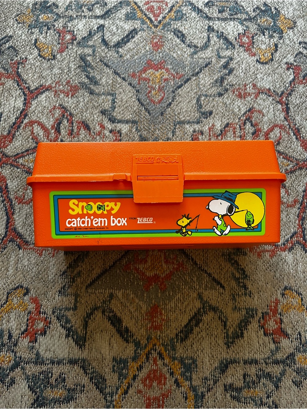 Catch'em Tackle Box - Orange Vintage Snoopy Peanuts